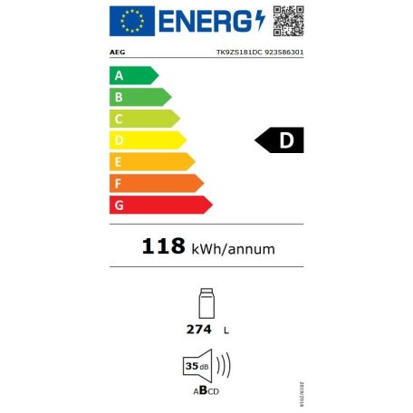 AEG 274L A+++ Series 9000 Coolmatic egyajtós beépíthető hűtőszekrény TK9ZS181DC-41%!