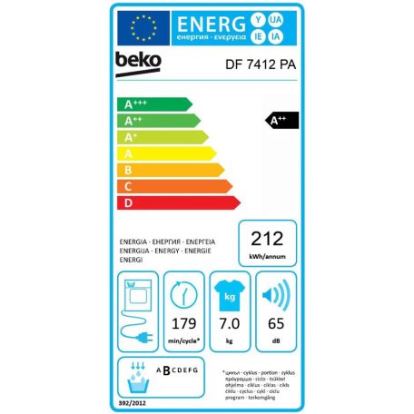 BEKO 7 KG A++ OptiSense hőszivattyús szárítógép DF-7412PA-25%!