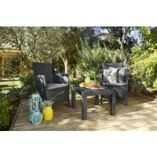   ALLIBERT Rosario balcony műrattan kerti bútor szett szürke -20%!!!