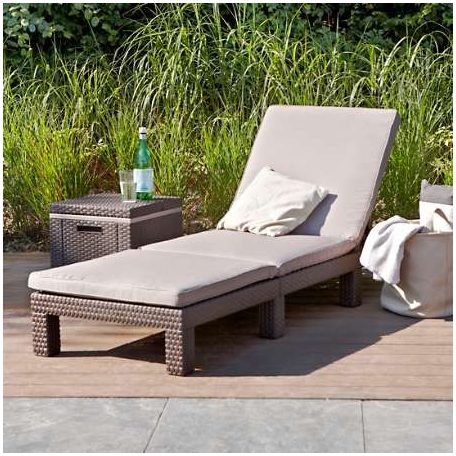 ALLIBERT Daytona műrattan napozóágy párnával cappuccino -22%!!!