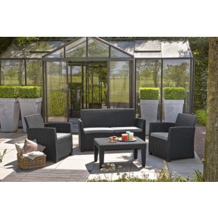 ALLIBERT Corona műrattan kerti bútor szett szürke -26%!!!