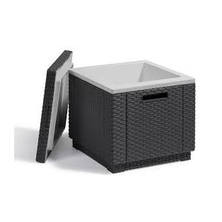 ALLIBERT ICE CUBE műrattan kerti hűtőláda szürke -20%!!