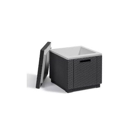 ALLIBERT ICE CUBE műrattan kerti hűtőláda szürke -20%!!