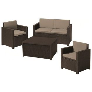   ALLIBERT Monaco műrattan kerti bútor szett 4 db-os barna -15%!!!
