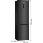 Gorenje NRK620B61BX4OT A+++-20% 331L, NoFrost, Inverteres kombinált hűtőszekrény FEKETE-27%!