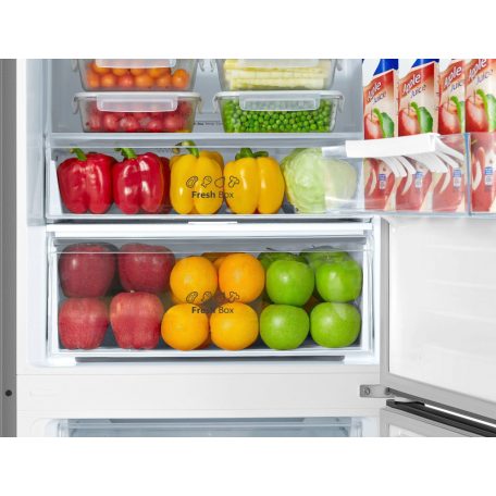 Hanseatic 336L A+++-20%, Total NoFrost kombinált hűtőszekrény INOX HKGKB20060BNFI-25%!