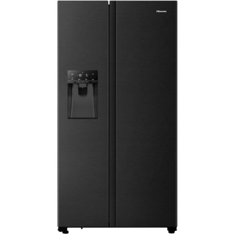 Hisense A++ 562L NoFrost, vízadagolós inverteres amerikai hűtőszekrény FEKETE RS694N4TFE-33%!