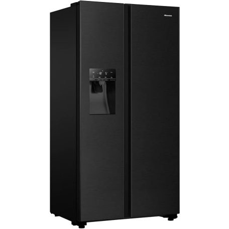 Hisense A++ 562L NoFrost, vízadagolós inverteres amerikai hűtőszekrény FEKETE RS694N4TFE-33%!