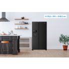 Hisense A++ 562L NoFrost, vízadagolós inverteres amerikai hűtőszekrény FEKETE RS694N4TFE-33%!
