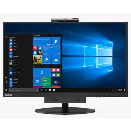 Lenovo ThinkCentre TIO22Gen3 LED IPS Monitor, 21.5",  Full HD, Display Port, 720P Webkamera, Mikrofon, Fekete-60%!