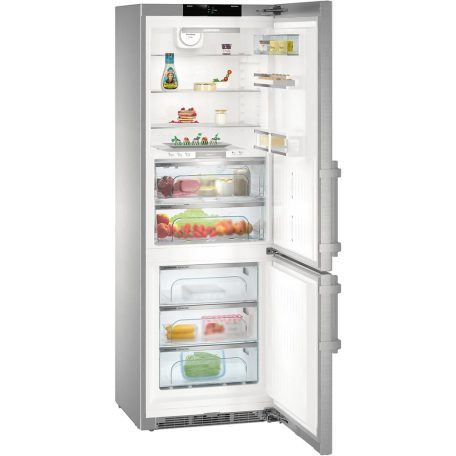 Liebherr 393L A+++, NoFrost, BluePerformance 70 cm széles kombinált hűtőszekrény INOX CBNes 5775-37%!