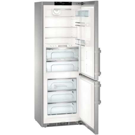 Liebherr 393L A+++, NoFrost, BluePerformance 70 cm széles kombinált hűtőszekrény INOX CBNes 5775-37%!
