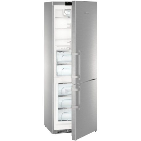 Liebherr 393L A+++, NoFrost, BluePerformance 70 cm széles kombinált hűtőszekrény INOX CBNes 5775-37%!