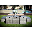 LUX Prime Bora "XL" bézs műrattan 10 személyes étkező garnitúra-20%!