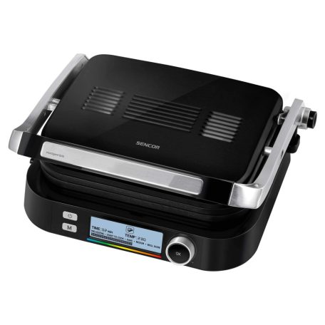 Sencor SBG 6238BK Intelligens kontaktgrill, Tapadásgátló felület, Csepegtető tálca, 2100W, Fekete-32%!!