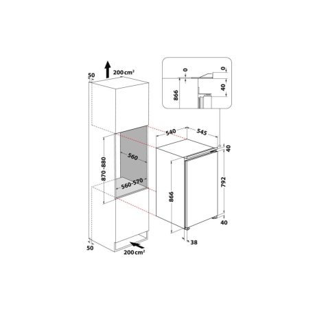 Whirlpool Bauknecht 110L A++ pult magas beépíthető hűtőszekrény BKSI 9GF2-20%!