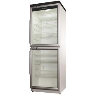   Whirlpool ADN 230/1 Üvegajtós hűtőszekrény, 350 l, 2 ajtós, alumínium