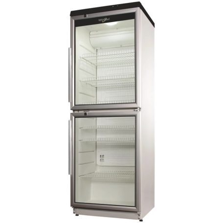 Whirlpool ADN 230/1 Üvegajtós hűtőszekrény, 350 l, 2 ajtós, alumínium