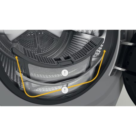 Whirlpool 9 KG A++ Energiaosztályú, 6. Érzék, 3Dry, FreshCare+ hőszivattyús szárítógép INOX W7 D93SB EE-27%!