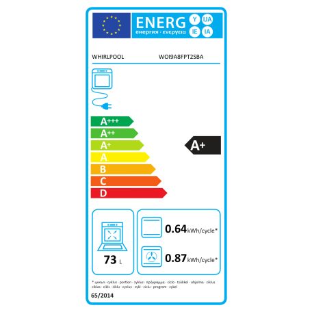 Whirlpool 73L, A+, Pirolítikus, Gőzfunkciós, WiFi, 6. érzék, Magyar nyelvű beépíthető sütő FEKETE WOI9A8FPT2SBA-25%!